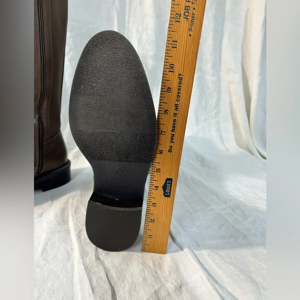 Brown Knee-High Zipped Boots - Picture 10 of 16